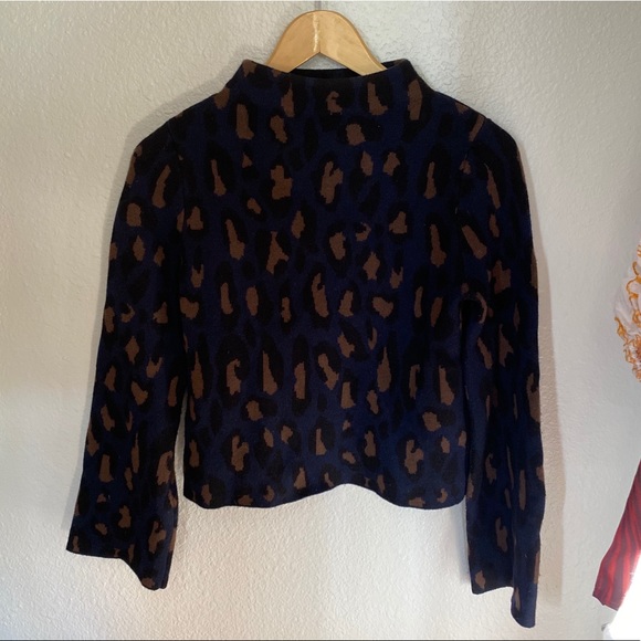 Demylee Navy Cheetah Print Sweater - Picture 4 of 5